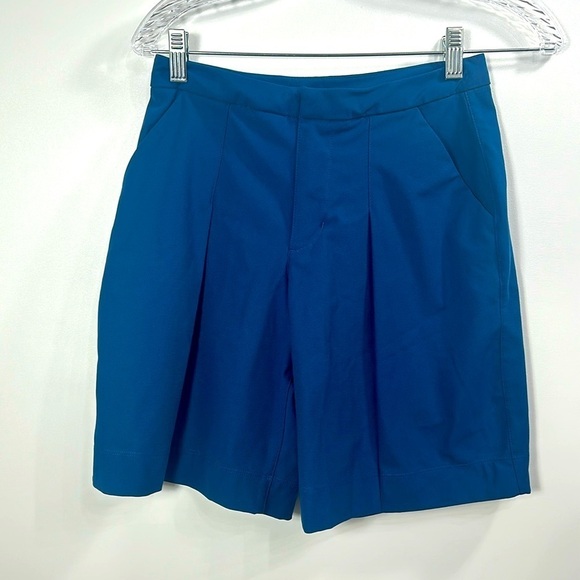 Lululemon Blue 100% polyester long front pleaded short size 4 - Picture 1 of 9